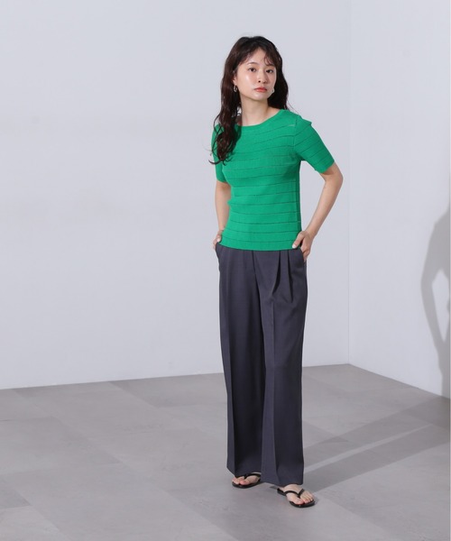 N.（N. Natural Beauty Basic）（エヌエヌナチュラルビューティーベーシック）の「ツータックワイドパンツ（その他パンツ・レディース・グレー/チャコールグレー/ブラウン・MEDIUM）」の6枚目の写真