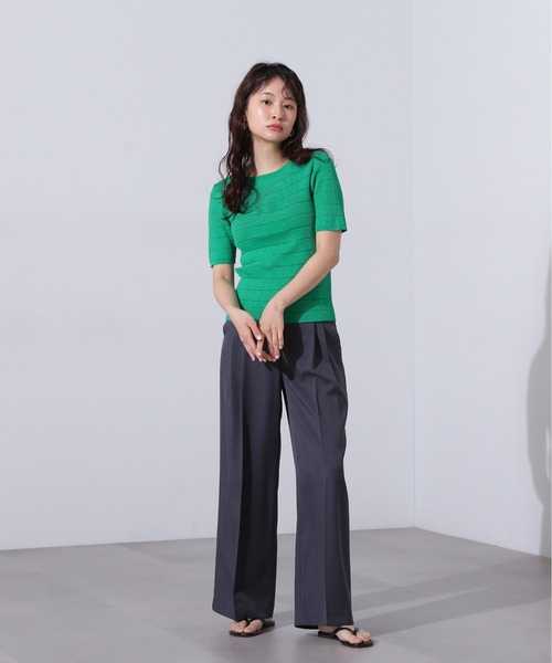 N.（N. Natural Beauty Basic）（エヌエヌナチュラルビューティーベーシック）の「ツータックワイドパンツ（その他パンツ・レディース・グレー/チャコールグレー/ブラウン・MEDIUM）」の7枚目の写真