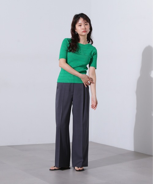 N.（N. Natural Beauty Basic）（エヌエヌナチュラルビューティーベーシック）の「ツータックワイドパンツ（その他パンツ・レディース・グレー/チャコールグレー/ブラウン・MEDIUM）」の8枚目の写真