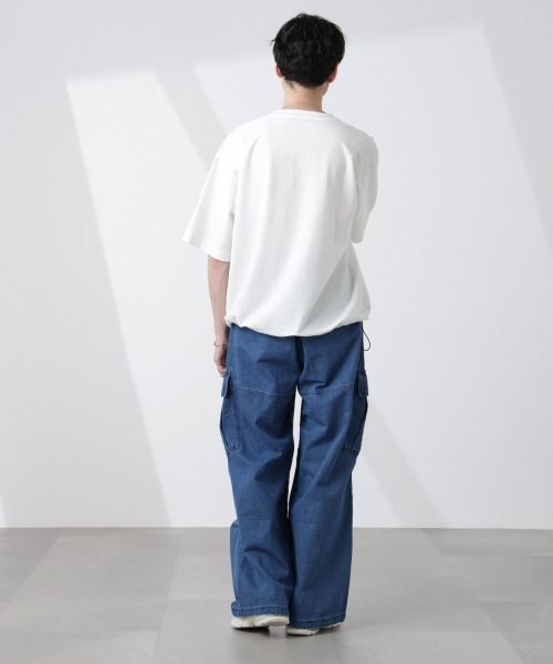 NANO universe(ナノユニバース)の「ビッグポケットデニムワイドカーゴパンツ(カーゴパンツ・メンズ・ブラック/ブルー・L/M/S)」の16枚目の写真