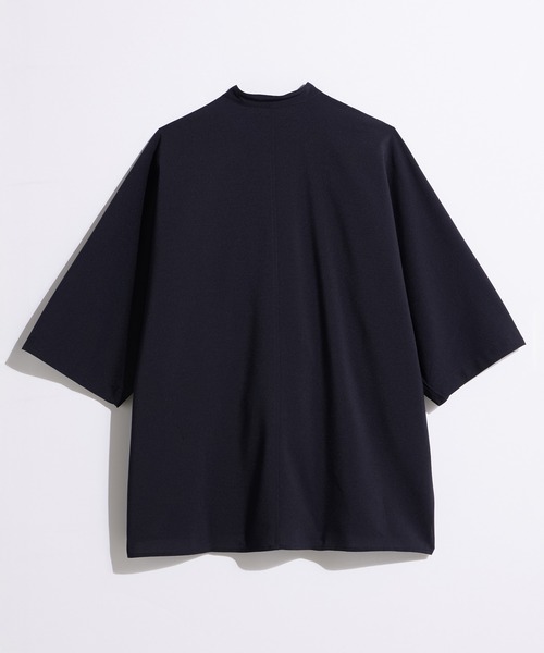 SLICK(スリック)の「【SLICK/スリック】Poplin Band Collar Dolmansleeve Shirt / リネンライクポプリンバンドカラードルマンスリーブシャツ/ オーバーサイズ/ セットアップ対応(シャツ/ブラウス・メンズ・ネイビー/チャコールグレー/グレー・1/2/3)」の5枚目の写真
