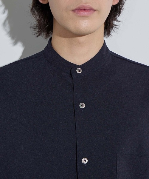 SLICK(スリック)の「【SLICK/スリック】Poplin Band Collar Dolmansleeve Shirt / リネンライクポプリンバンドカラードルマンスリーブシャツ/ オーバーサイズ/ セットアップ対応(シャツ/ブラウス・メンズ・ネイビー/チャコールグレー/グレー・1/2/3)」の8枚目の写真