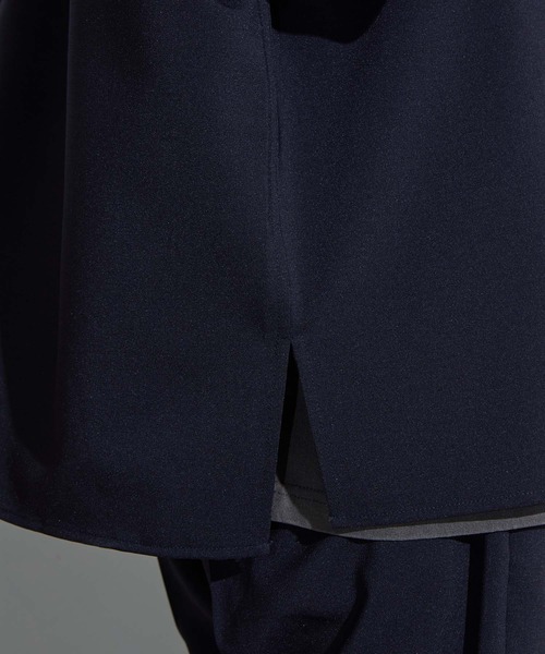 SLICK(スリック)の「【SLICK/スリック】Poplin Band Collar Dolmansleeve Shirt / リネンライクポプリンバンドカラードルマンスリーブシャツ/ オーバーサイズ/ セットアップ対応(シャツ/ブラウス・メンズ・ネイビー/チャコールグレー/グレー・1/2/3)」の11枚目の写真