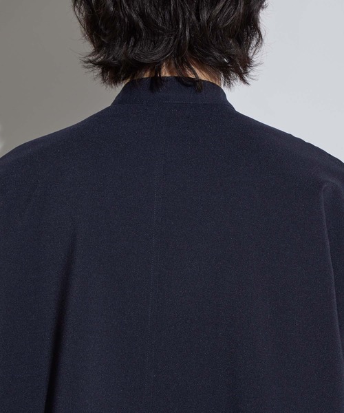 SLICK(スリック)の「【SLICK/スリック】Poplin Band Collar Dolmansleeve Shirt / リネンライクポプリンバンドカラードルマンスリーブシャツ/ オーバーサイズ/ セットアップ対応(シャツ/ブラウス・メンズ・ネイビー/チャコールグレー/グレー・1/2/3)」の12枚目の写真