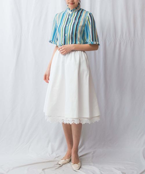 NARACAMICIE（ナラカミーチェ）の「【NARACAMICIE】裾レーススカート（スカート・レディース・ホワイト・M/XL）」の9枚目の写真