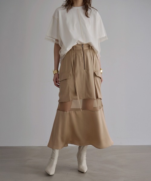 「大人気 新入荷 新品」に該当するファッション通販 セール】Military Cargo Gloss Skirt（スカート）｜MIELI スカート