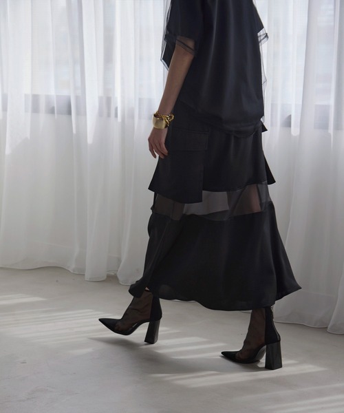 MIELI INVARIANT（ミエリインヴァリアント）の「Military Cargo Gloss Skirt（スカート・レディース・ブラック/ベージュ・MEDIUM/SMALL）」の16枚目の写真