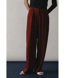 BACK SATIN GEORGETTE  PINTUCK PANTS