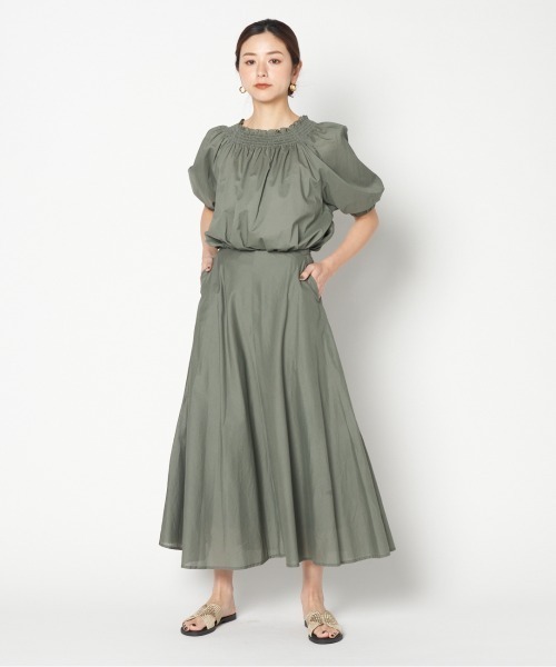 HELIOPOLE(エリオポール)の「COTTON LAWN FLARED SKIRT(スカート・レディース・カーキ/ネイビー・36/38)」の12枚目の写真