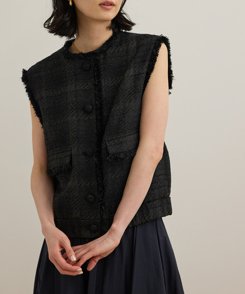 ROPE'（ロペ）の「サマーツイードジレ（ベスト・レディース・オフホワイト/ブラック・FREE）」の15枚目の写真