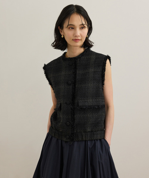 ROPE'（ロペ）の「サマーツイードジレ（ベスト・レディース・オフホワイト/ブラック・FREE）」の16枚目の写真