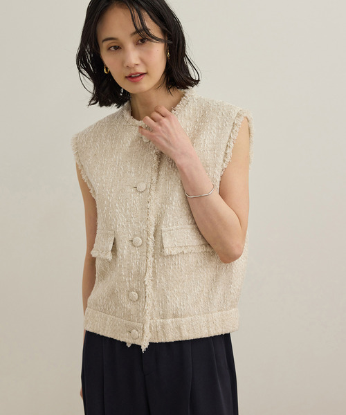 ROPE'（ロペ）の「サマーツイードジレ（ベスト・レディース・オフホワイト/ブラック・FREE）」の13枚目の写真