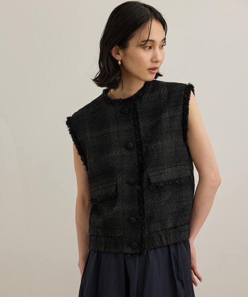 ROPE'（ロペ）の「サマーツイードジレ（ベスト・レディース・オフホワイト/ブラック・FREE）」の14枚目の写真