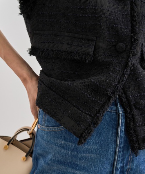 ROPE'（ロペ）の「サマーツイードジレ（ベスト・レディース・オフホワイト/ブラック・FREE）」の5枚目の写真