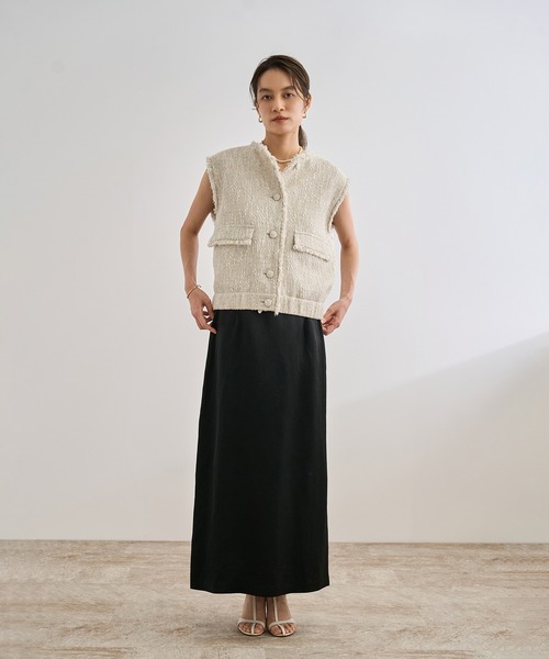 ROPE'（ロペ）の「サマーツイードジレ（ベスト・レディース・オフホワイト/ブラック・FREE）」の10枚目の写真