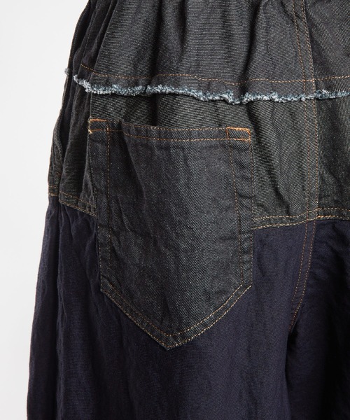 gomme（ゴム）の「8ozデニム　チェンジパンツ（デニムパンツ・レディース・インディゴブルー/ブラック・MEDIUM）」の22枚目の写真