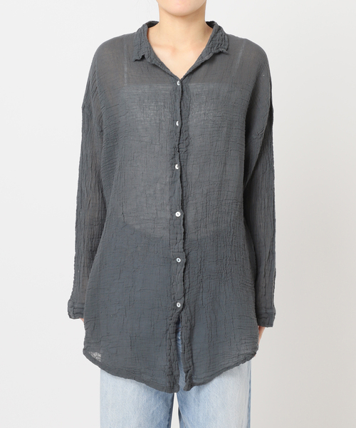 plage(プラージュ)の「《追加》LES ATELIERS FRANCAIS DE CONFECTION 別注 OVER シャツ(シャツ/ブラウス・レディース・ホワイト/ブラックミックス・FREE)」の17枚目の写真