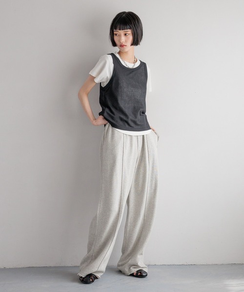 LOWRYS FARM（ローリーズファーム）の「スウェットワイドパンツ　 491979（スウェットパンツ・レディース・ネイビー/グレー/アイボリー/グレー系その他/ブルー系その他・MEDIUM/LARGE）」の15枚目の写真