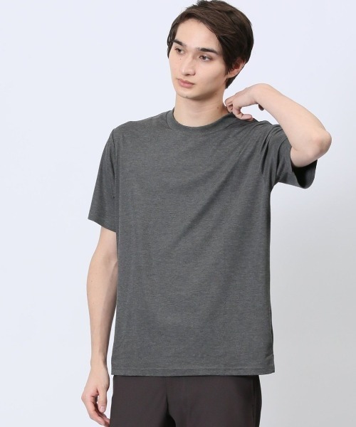 m.f.editorial(エムエフエディトリアル)の「【ストレッチ レーヨン混】m.f.エディトリアル メンズ スロープネック 半袖 Tシャツ(Tシャツ/カットソー・メンズ・ネイビー/ホワイト/グレー/ブラック・LARGE/MEDIUM/X-LARGE)」の3枚目の写真