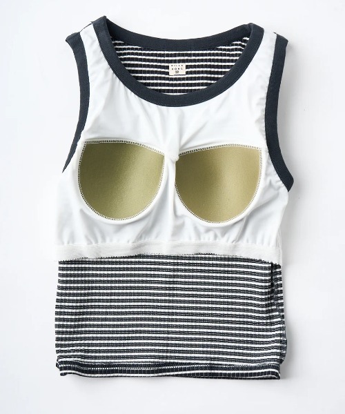 BILLABONG(ビラボン)の「BILLABONG レディース BABY FIT RIB BRA CUP TANK タンクトップ 【2025年夏モデル】/ビラボンカップ付きボーダーリブタンクトップ(タンクトップ・レディース・ブラウン系その他/ブラック/レッド・MEDIUM)」の12枚目の写真