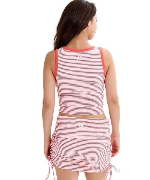 BILLABONG(ビラボン)の「BILLABONG レディース BABY FIT RIB BRA CUP TANK タンクトップ 【2025年夏モデル】/ビラボンカップ付きボーダーリブタンクトップ(タンクトップ・レディース・ブラウン系その他/ブラック/レッド・MEDIUM)」の8枚目の写真