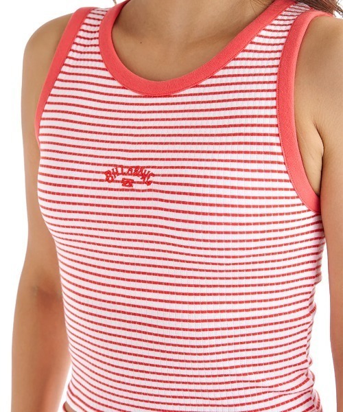 BILLABONG(ビラボン)の「BILLABONG レディース BABY FIT RIB BRA CUP TANK タンクトップ 【2025年夏モデル】/ビラボンカップ付きボーダーリブタンクトップ(タンクトップ・レディース・ブラウン系その他/ブラック/レッド・MEDIUM)」の7枚目の写真