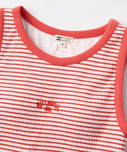 BILLABONG(ビラボン)の「BILLABONG レディース BABY FIT RIB BRA CUP TANK タンクトップ 【2025年夏モデル】/ビラボンカップ付きボーダーリブタンクトップ(タンクトップ・レディース・ブラウン系その他/ブラック/レッド・MEDIUM)」の5枚目の写真