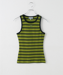 GANNI/ガニー Striped Soft Cotton Rib Tank Top