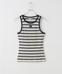 GANNI/ガニー Striped Soft Cotton Rib Tank Top