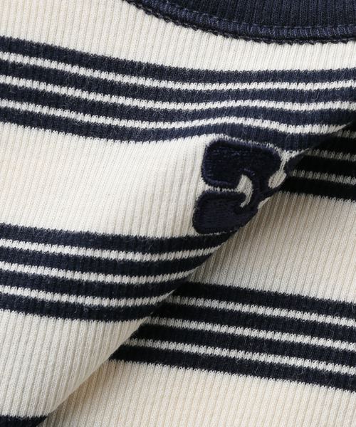 U by SPICK&SPAN（ユーバイスピックアンドスパン）の「GANNI/ガニー Striped Soft Cotton Rib Tank Top（タンクトップ・レディース・アイボリー/グリーン・FREE）」の8枚目の写真