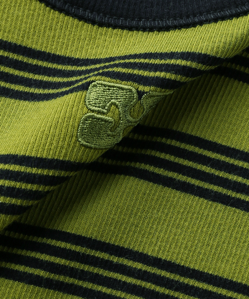 U by SPICK&SPAN（ユーバイスピックアンドスパン）の「GANNI/ガニー Striped Soft Cotton Rib Tank Top（タンクトップ・レディース・アイボリー/グリーン・FREE）」の7枚目の写真