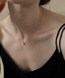 ALLURELLE（アリュレル）の「【ALLURELLE】淡水パール ジルコニアラインネックレス 結婚式 二次会 パーティー フォーマル オケージョン セレモニー silver925 KNF-TP（ネックレス）」