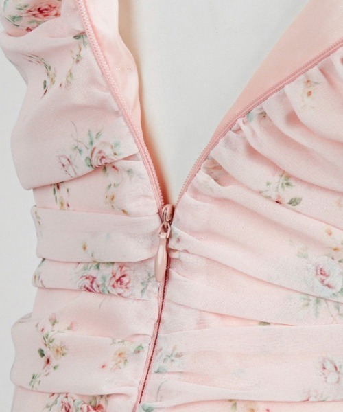 ★ODDONEOUT★FLOWER SHIRRING ONE PIECE SKY FLOWER SHIRRING ONE PIECE SKY - ODD ONE OUT