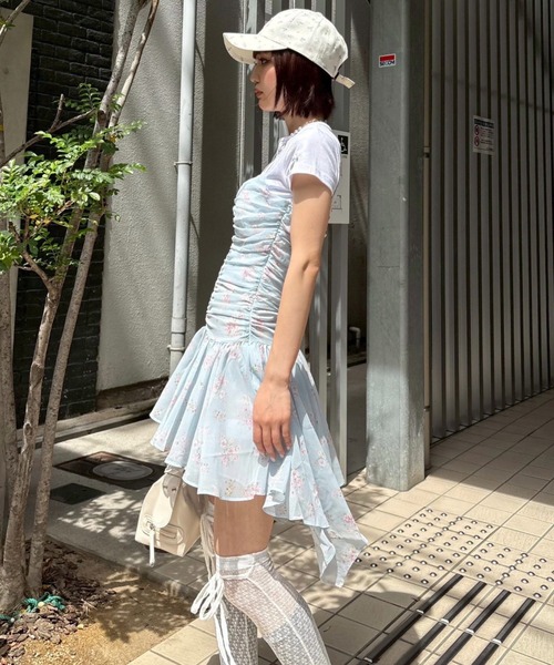 セール】【ODDONEOUT】FLOWER SHIRRING ONE PIECE（ワンピース