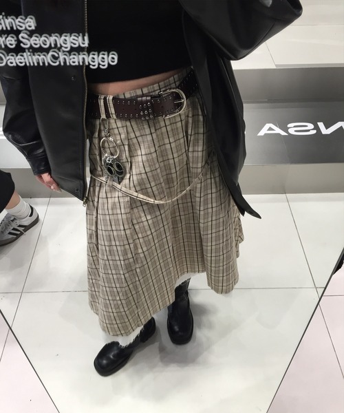 スカート Judin Belted layered pleats midi skirt Belted layered pleats midi skirt | Judin