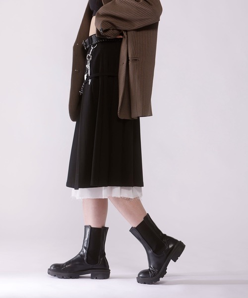 【ベルトSET】Belted layered pleats midi skirt ベルトSET】Belted layered pleats midi skirt【JD】（スカート
