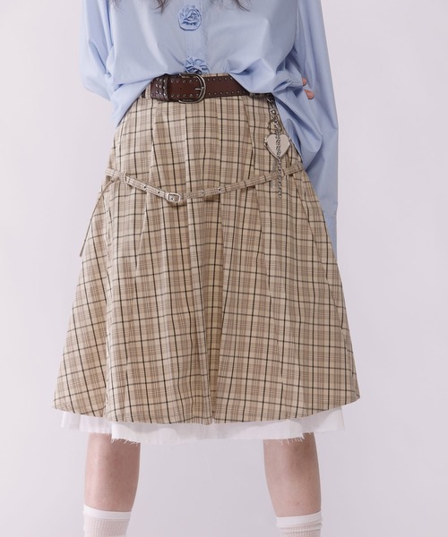 9/30まで！Belted layered pleats midi skirt セール】【ベルトSET】Belted layered pleats midi skirt【JD