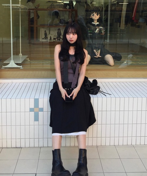 Judin（ジュディン）の「【ベルトSET】Belted layered pleats midi