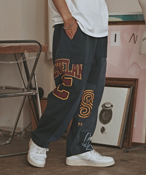 セール】Patchwork Sweat Baker pants スウェットパンツ