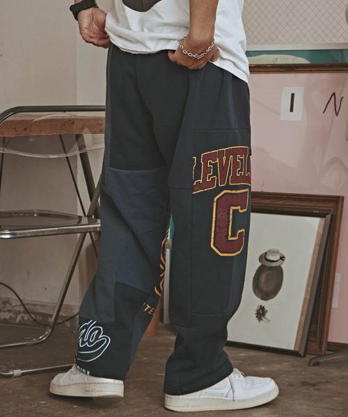 セール】Patchwork Sweat Baker pants スウェットパンツ