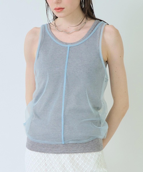 匿名配送・チュールレイヤードタンク 匿名配送・チュールレイヤードタンク