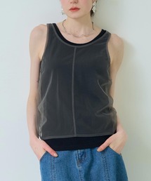Settimissimo（セッティミッシモ）の「チュール レイヤード リブ タンクトップ（タンクトップ）」