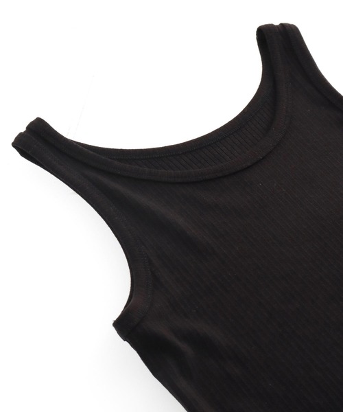 Settimissimo（セッティミッシモ）の「チュール レイヤード リブ タンクトップ（タンクトップ・レディース・ブラック/グレー/ベージュ・FREE）」の6枚目の写真