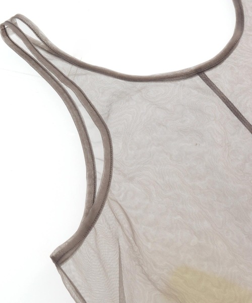 Settimissimo（セッティミッシモ）の「チュール レイヤード リブ タンクトップ（タンクトップ・レディース・ブラック/グレー/ベージュ・FREE）」の4枚目の写真
