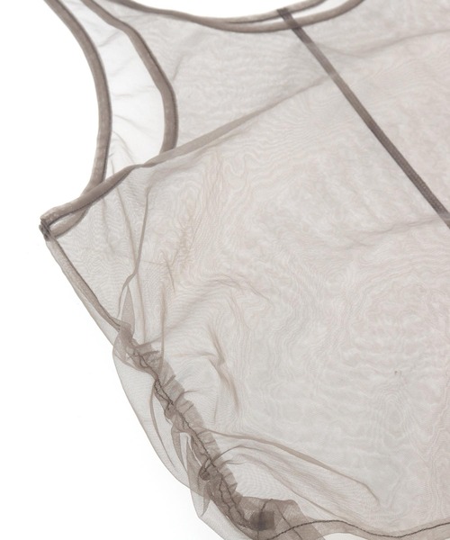 Settimissimo（セッティミッシモ）の「チュール レイヤード リブ タンクトップ（タンクトップ・レディース・ブラック/グレー/ベージュ・FREE）」の5枚目の写真