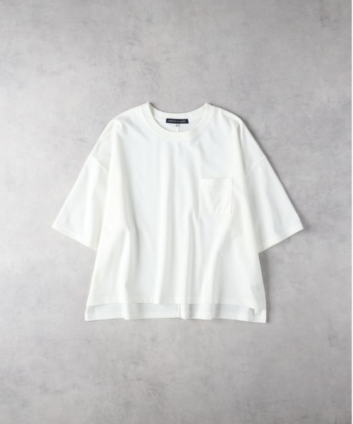 Right-on(ライトオン)の「HONEYSUCKLE ROSE(ハニーサックルローズ)【レディース】【汗染み防止/接触冷感/UVカット】「汗染み防止」ワイドTシャツ(Tシャツ/カットソー・レディース・オフホワイト/ピンク・M/L)」の3枚目の写真