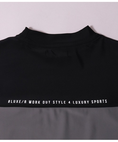 LUXE/R GOLF(ラグジュ ゴルフ)の「(RM)【LUXE/R GOLF】COOL & DRY ストレッチ スムース バイカラー モックネック Tシャツ(Tシャツ/カットソー・メンズ・ブラック×グレー・L/XL/M)」の10枚目の写真