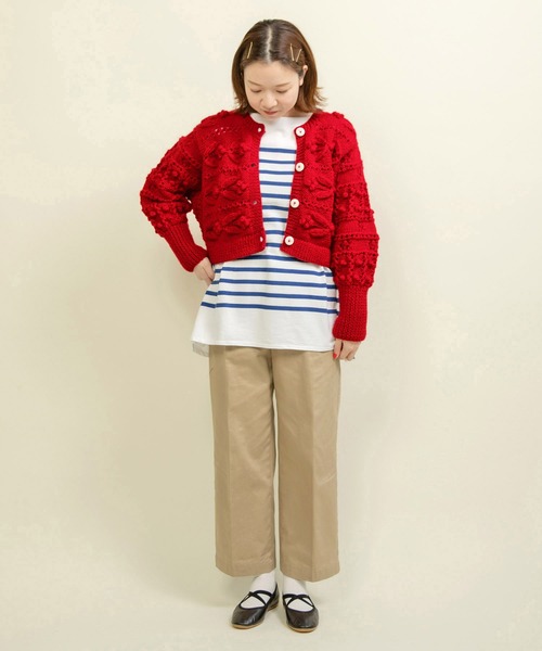 ネパールギルボックス もよう編みショートカーディガン（カーディガン