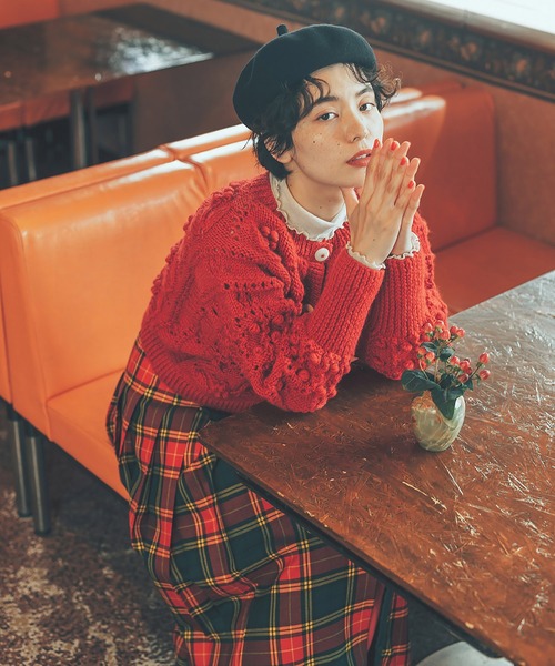 クローバー ホリデー ジャガード ショール カーディガン クリスマス ベア ジェラートピケ gelatopique クリスマス ベア ショール