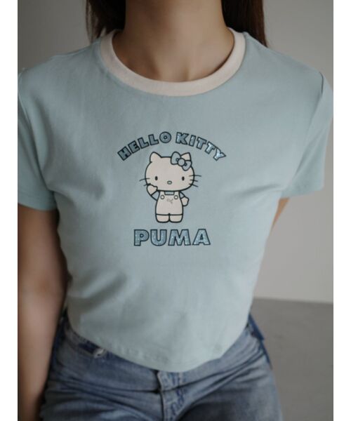 PUMA(プーマ)の「【PUMA×HELLO KITTY】GRAPHIC BABE TEE(Tシャツ/カットソー・レディース・ブルー/ブラック/ベージュ・FREE)」の12枚目の写真